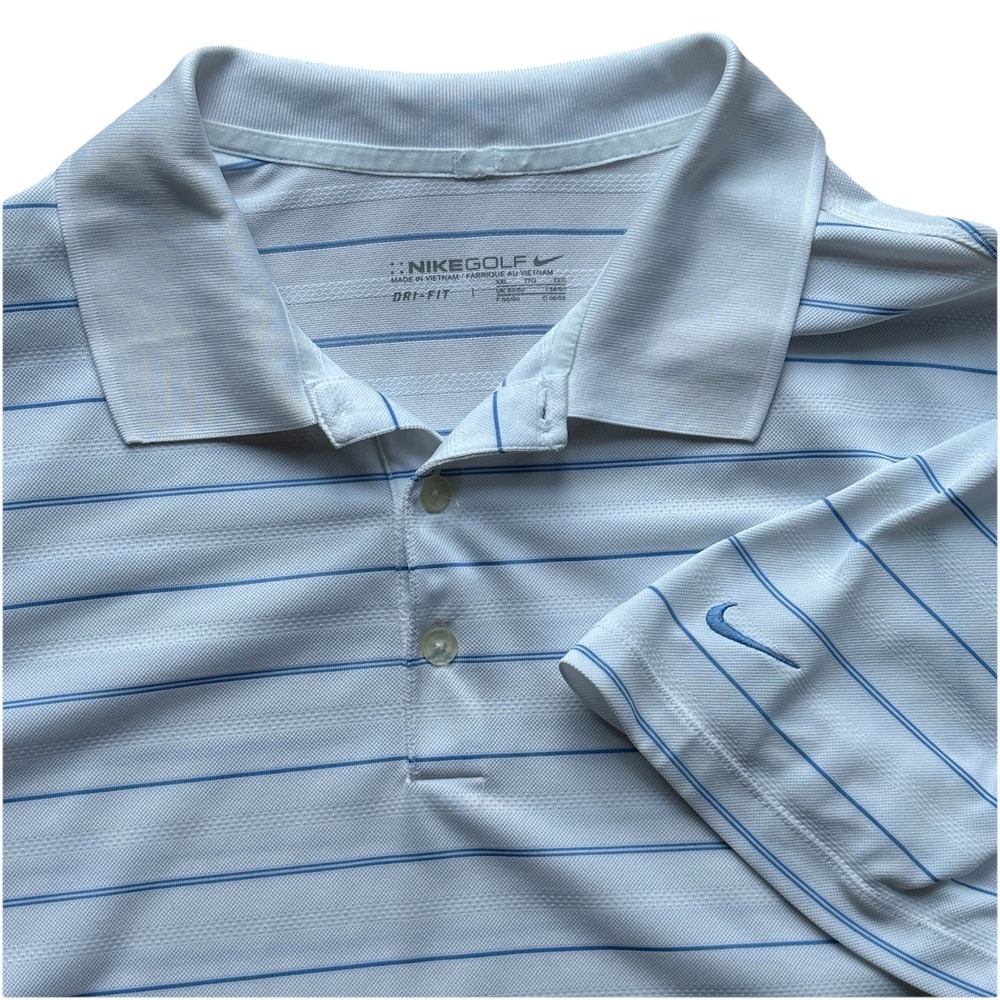 Nike Golf Polo Shirt Mens Size XXL Dri-Fit Performance Tour Polyester White